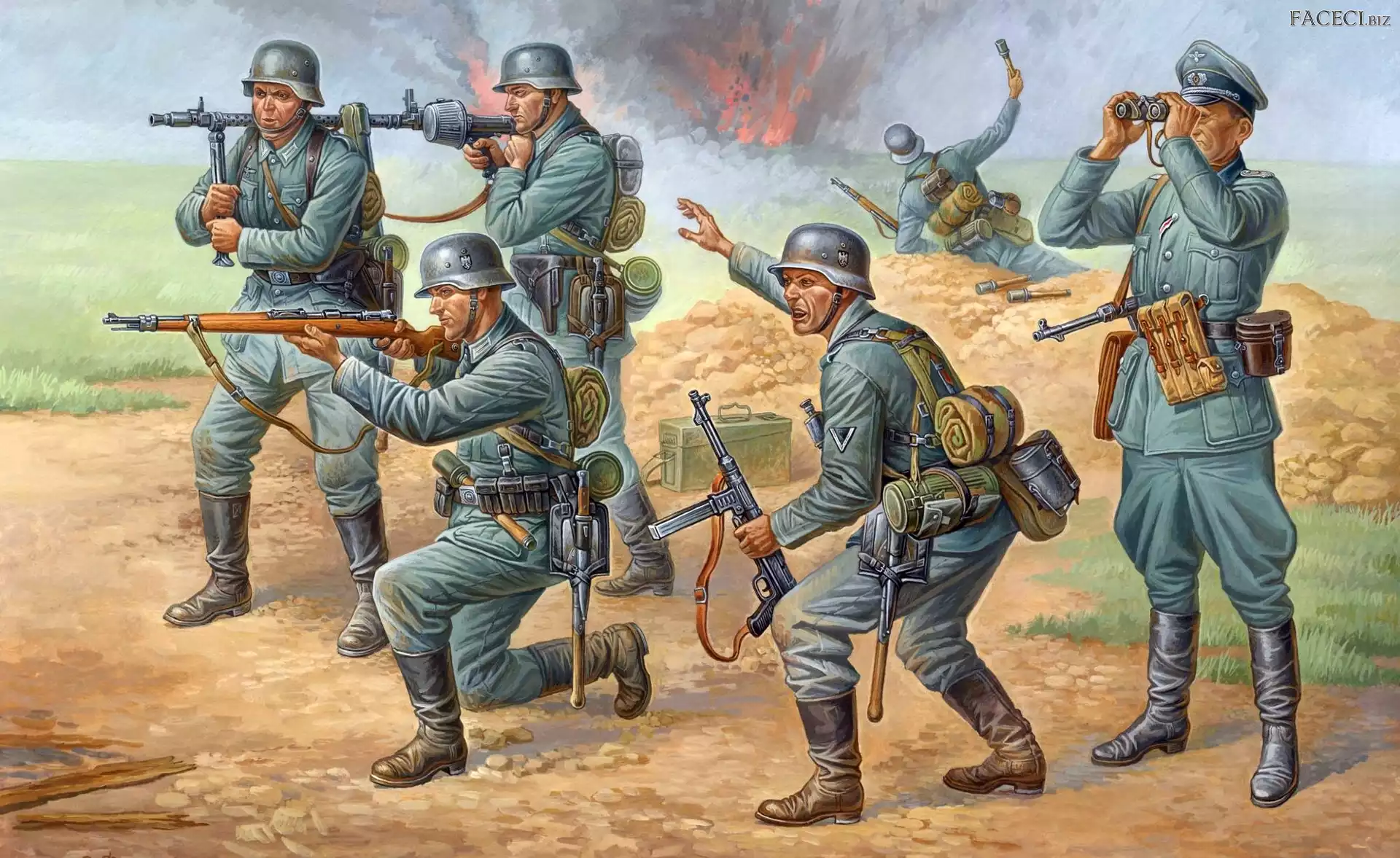 Broń, Walka, Żołnierze, Ogień