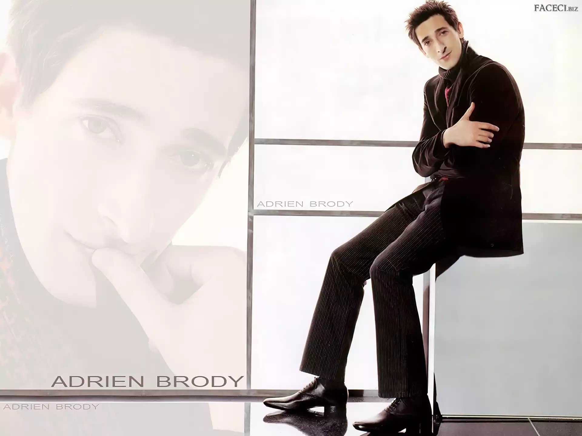 buty, Adrien Brody, czarne